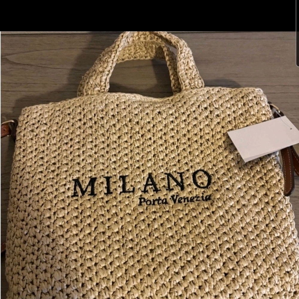 H&M Milano Straw Tote Bag New